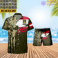 Personalized Austria Soldier/ Veteran Camo With Rank Combo Hawaii Shirt + Short 3D Printed - 16989696