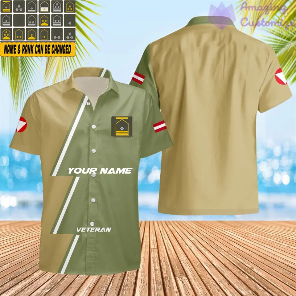 Personalisierter österreichischer Soldat/Veteran mit Namen und Rang Hawaii All Over Printed - 20052401QA