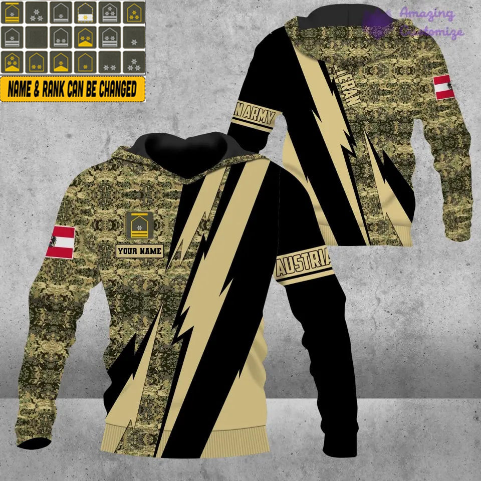 Personalized Austria Soldier/Veteran with Name and Rank Hoodie All Over Printed - 17121024