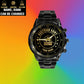 Personalized Austrian Soldier/ Veteran With Name And Rank Black Stainless Steel Watch - 17108928 - Gold Version