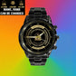 Personalized Austrian Soldier/ Veteran With Name And Rank Black Stainless Steel Watch - 17096832 - Gold Version