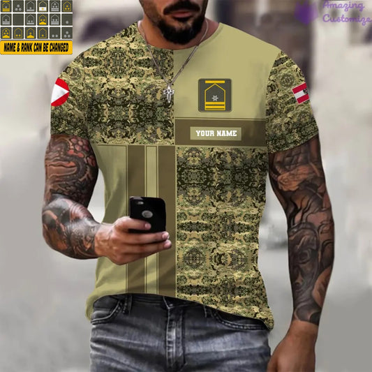 Personalized Austria Soldier/Veteran with Name and Rank T-shirt All Over Printed - 07052401QA