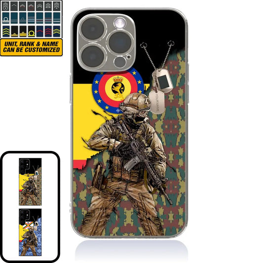 Personalized Belgium Soldier/Veterans With Rank And Name Phone Case Printed - 2602240001