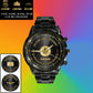 Personalized Belgium Soldier/ Veteran With Name, Rank and Year Black Stainless Steel Watch - 17140896 - Gold Version