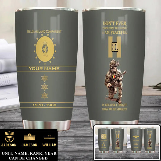 Personalized Belgium Veteran/ Soldier With Rank, Year And Name Tumbler - 11062401QA