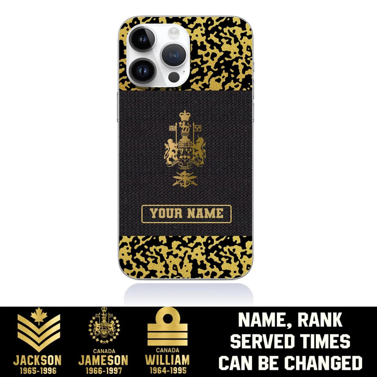 Personalized Canada Soldier/Veterans With Rank And Name Phone Case Printed - 1509230001