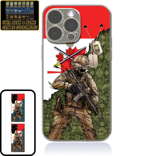 Personalized Canadian Soldier/Veterans With Rank And Name Phone Case Printed - 2602240001