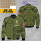 Personalisierte Bomberjacke mit dänischem Soldaten-/Veteranen-Tarnmuster und Namen und Rang, 3D-Druck – 07052401QA