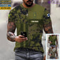 T-shirt personnalisé avec camouflage soldat/vétéran finlandais imprimé avec nom et grade - 07052401QA