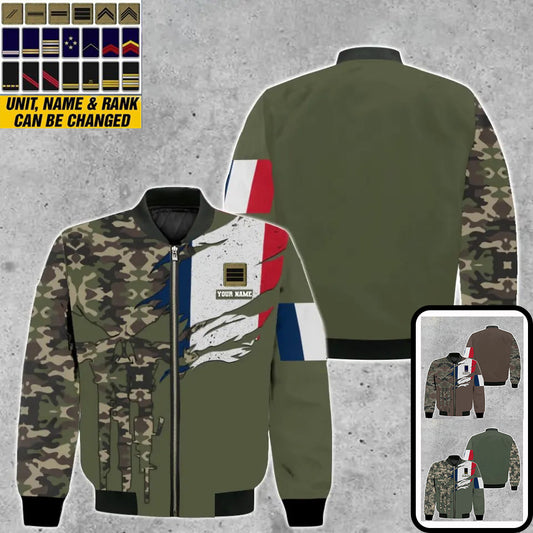 Personalized France Soldier/ Veteran Camo With Name And Rank Hoodie - 0512230001