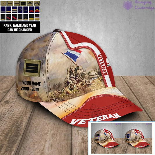 Personalized Rank, Year And Name France Soldier/Veterans Camo Baseball Cap - 17177184