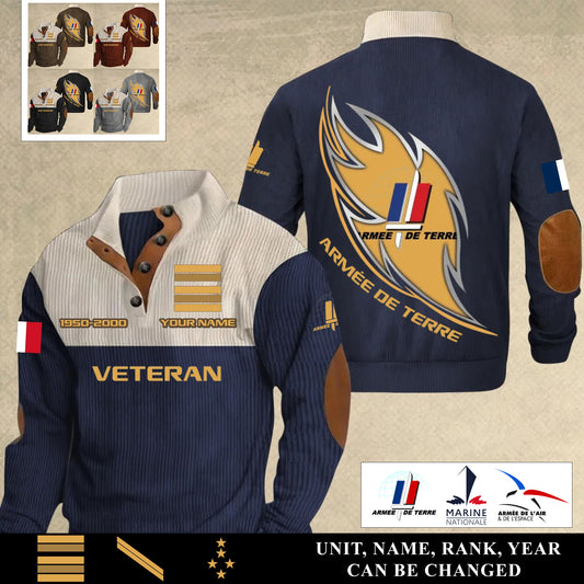 Personalized France Soldier/ Veteran With Name, Year And Rank Sports Sweatshirt - 17400960