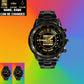 Personalized France Soldier/ Veteran With Name And Rank Black Stainless Steel Watch - 17108928 - Gold Version