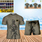 Personalized France Soldier/ Veteran Camo With Name And Rank Combo T-Shirt + Short 3D Printed  - 17133120