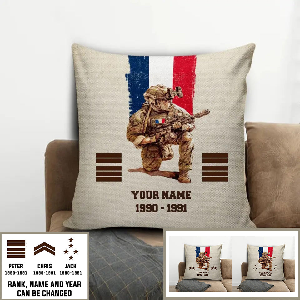 Personalized France Soldier/ Veteran With Name, Year And Rank Pillow 3D Printed - 03072401UT