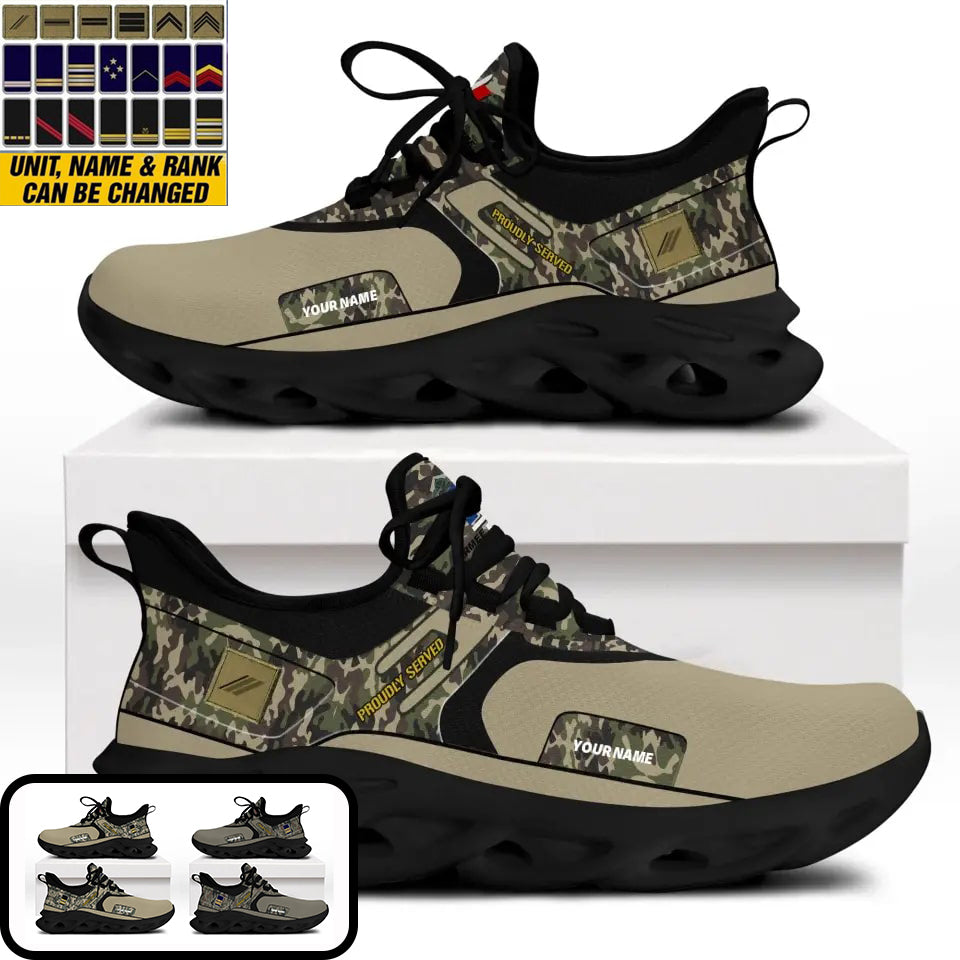 Personalisierte französische Soldaten/Veteranen mit Rang und Namen, bedruckte Herren-Sneakers – 2603240001