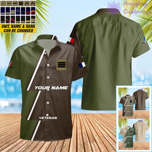 Personalisiertes Frankreich mit Namen und Rang Soldat/Veteran Hawaii All Over Printed - 20052401QA