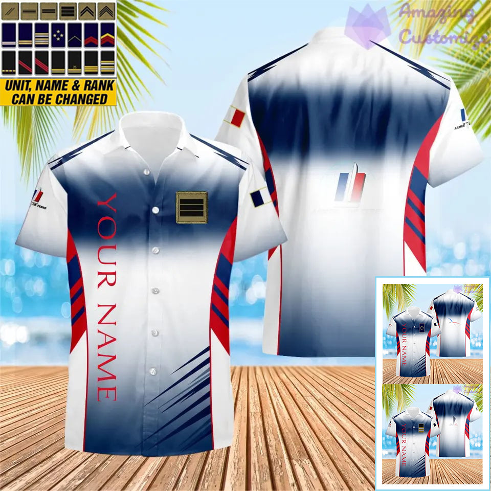 Personalisiertes Frankreich mit Namen und Rang Soldat/Veteran Hawaii All Over Printed - 16052401QA