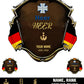 Personalisierter Rangname und Jahr Deutsche Soldaten/Veteranen Tarnmuster Metallschild - Gold Rank