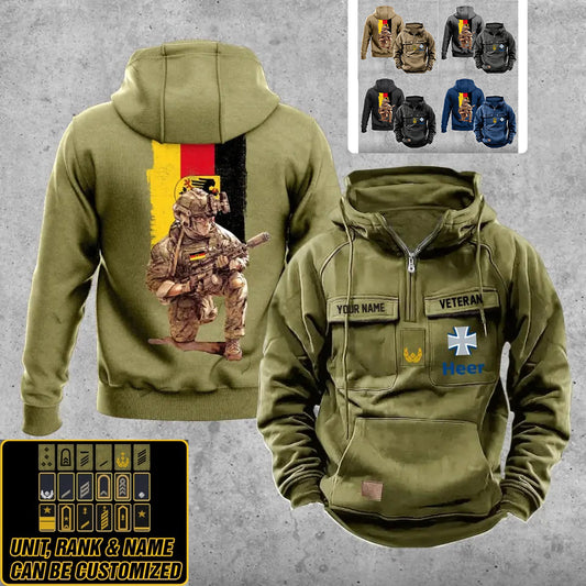 Personalized Germany Soldier/Veteran Vintage Hoodie All Over Printed - 21062402QA