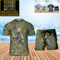 Personalisiertes deutsches Soldaten-/Veteranen-Tarnmuster mit Namen und Rang, Kombi-T-Shirt + Shorts, 3D-Druck – 15052401QA