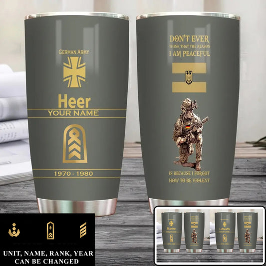 Personalized Germany Veteran/ Soldier With Rank, Year And Name Tumbler - 11062401QA