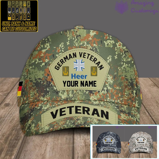 Personalized Rank And Name Germany Soldier/Veterans Camo Baseball Cap - 1717027201