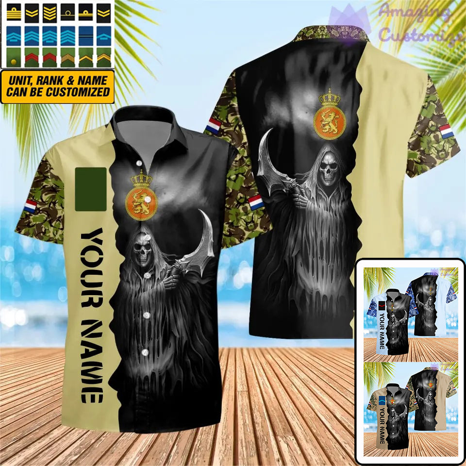 Personalized Netherlands Soldier/ Veteran Camo With Name And Rank Hawaii Shirt 3D Printed  - 2601240001