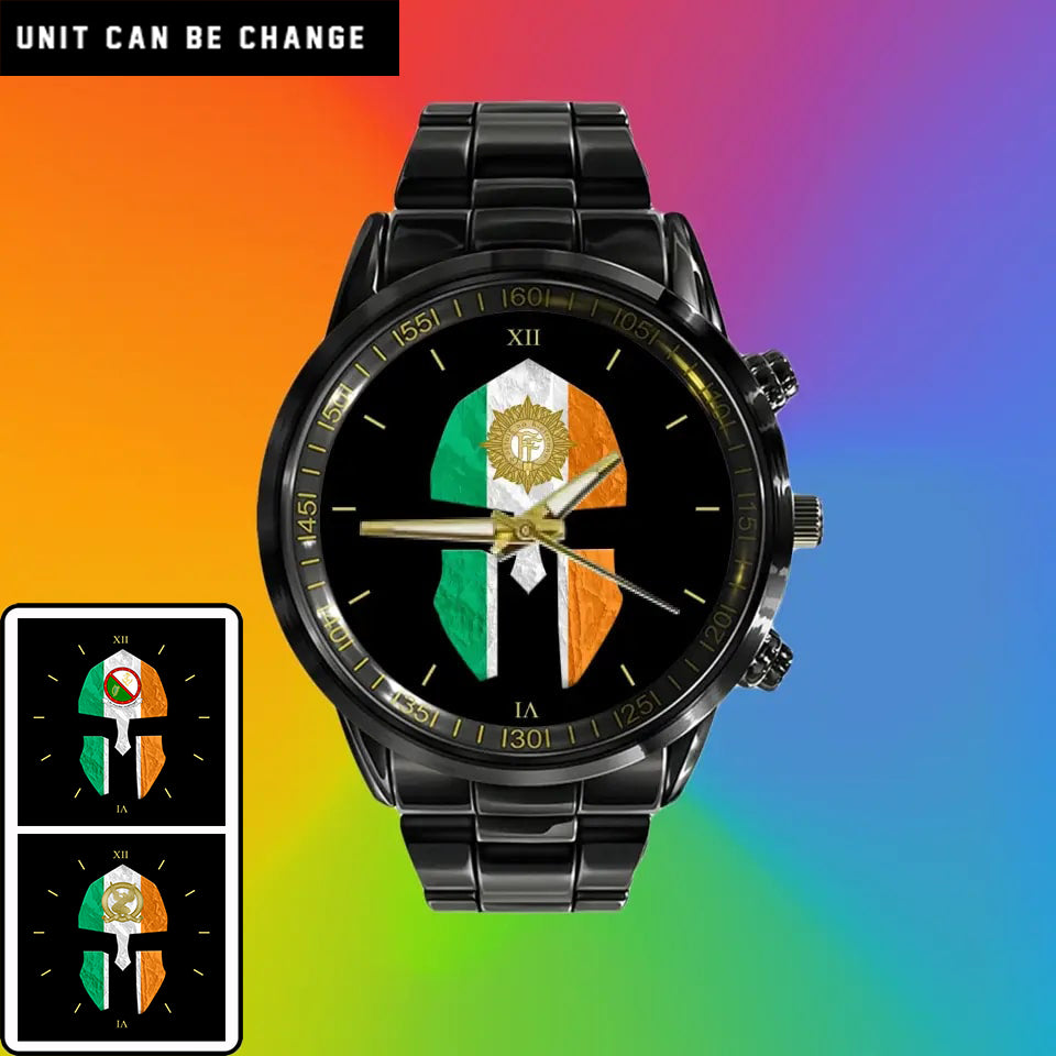 Montre en acier inoxydable noir pour soldat/vétéran irlandais - 2903240001