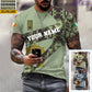 Personalisiertes irisches Soldaten-/Veteranen-T-Shirt im Camouflage-Stil mit Namen und Rang, 3D-Druck – 3001240001QA