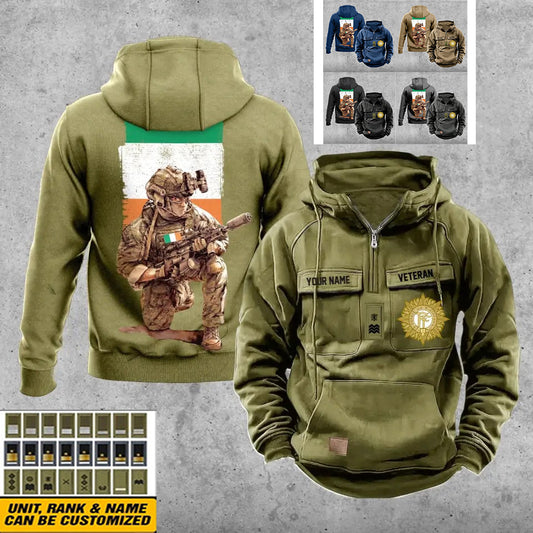 Personalisierter irischer Soldat/Veteran Vintage Hoodie mit Rundum-Aufdruck - 21062402QA