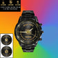 Personalized Ireland Soldier/ Veteran With Name, Rank and Year Black Stainless Steel Watch - 171408960  - Gold Version