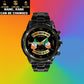 Personalized Ireland Soldier/ Veteran With Name and Rank Black Stainless Steel Watch - 17146944 - Gold Version