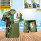 Personalisiertes irisches Soldaten-/Veteranen-Tarnmuster mit Rangkombination Hawaiihemd + Shorts 3D-Druck – 0311230001QA