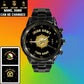 Personalized Ireland Soldier/ Veteran With Name  And Rank Black Stainless Steel Watch - 17098560  - Gold Version