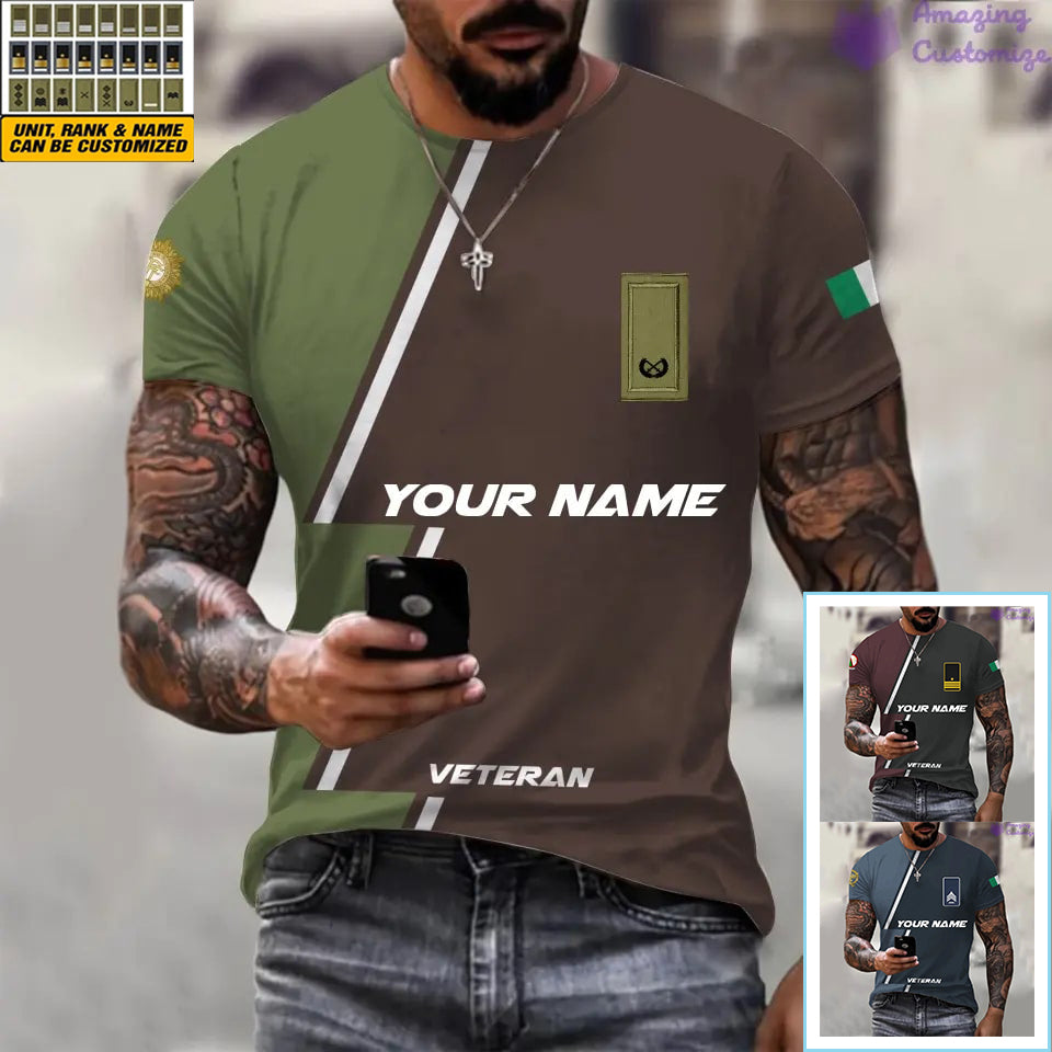 Personalized Ireland with Name and Rank Soldier/Veteran T-shirt All Over Printed - 20052401QA