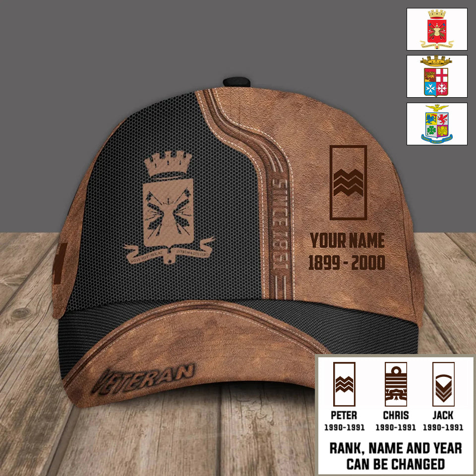 Personalized Rank, Year And Name Italy Soldier/Veterans Baseball Cap - 17376768