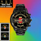 Personalized Italy Soldier/ Veteran With Name And Rank Black Stainless Steel Watch - 17097696 - Gold Version