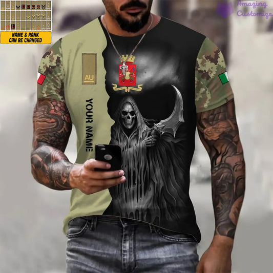 T-shirt personnalisé avec camouflage soldat/vétéran italien avec nom et grade imprimé en 3D - 2601240001QA