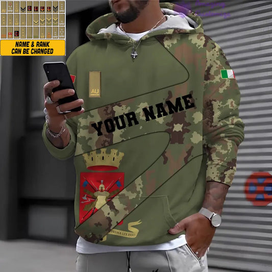 Personalized Italy Soldier/Veteran with Name and Rank 3D Hoodie All Over Printed - 17065728