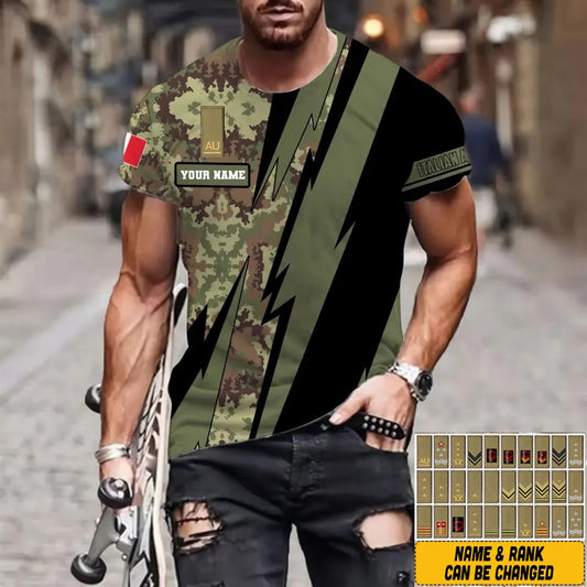 Personalized Italy Soldier/Veteran with Name and Rank T-shirt 3D All Over Printed - 03042401QA