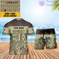 Personalized Italy Soldier/ Veteran Camo With Name And Rank Combo T-Shirt + Short 3D Printed - 17129664