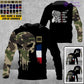 Personalized France Soldier/ Veteran Camo With Name And Rank Hoodie - 16879104