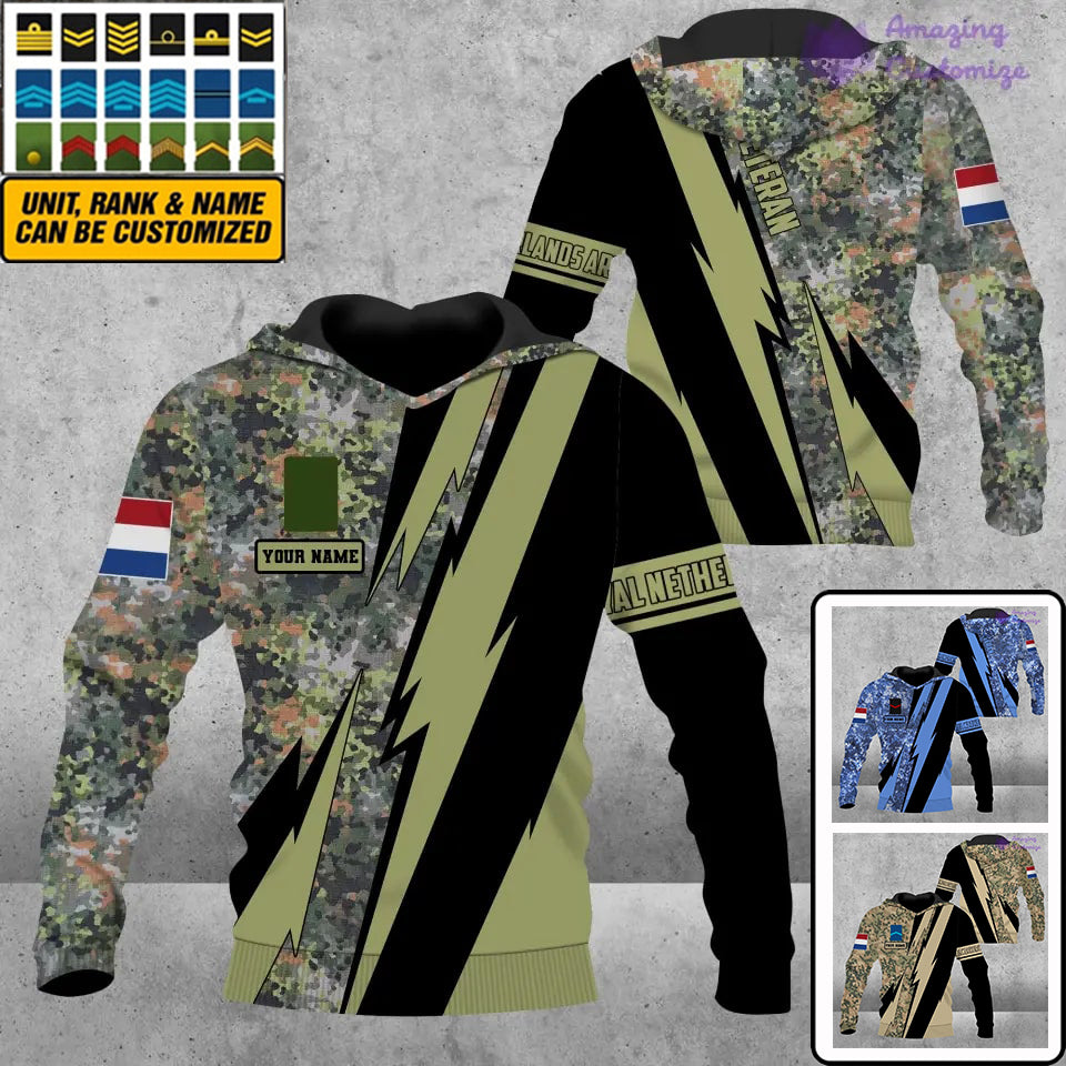 Personalized Netherlands Soldier/Veteran with Name and Rank Hoodie All Over Printed - 17121024