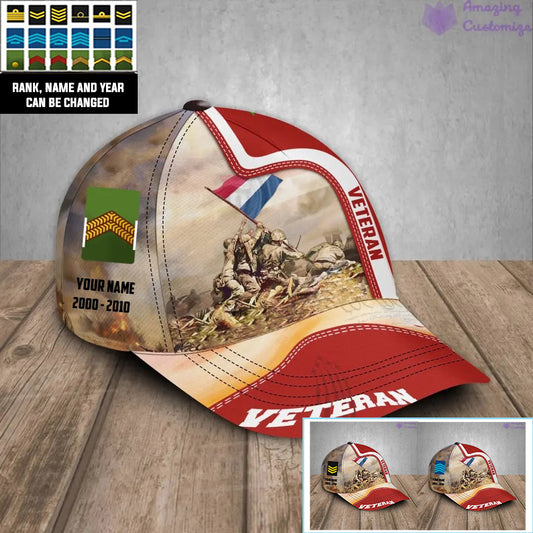 Personalized Rank, Year And Name Netherlands Soldier/Veterans Baseball Cap - 17177184