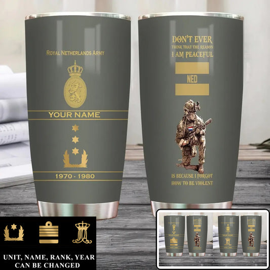 Personalized Netherlands Veteran/ Soldier With Rank, Year And Name Tumbler - 11062401QA