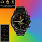 Personalized Netherlands Soldier/ Veteran With Name, Rank and Year Black Stainless Steel Watch - 17146944 - Gold Version