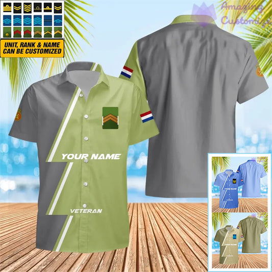 Personalisierte Niederlande mit Namen und Rang Soldat/Veteran Hawaii All Over Printed - 20052401QA