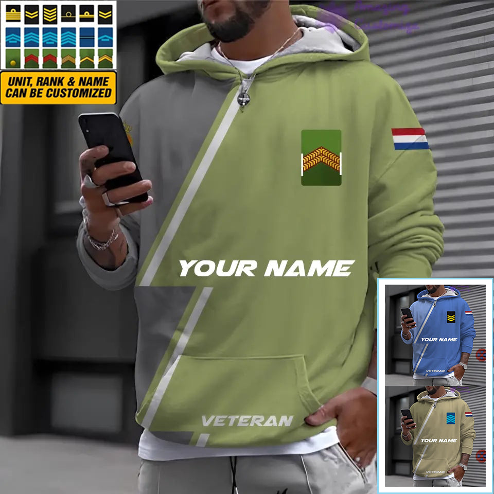 Personalized Netherlands with Name and Rank Soldier/Veteran Hoodie All Over Printed - 17161632