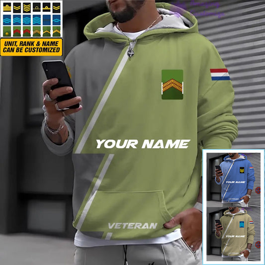 Personalized Netherlands with Name and Rank Soldier/Veteran Hoodie All Over Printed - 20052401QA